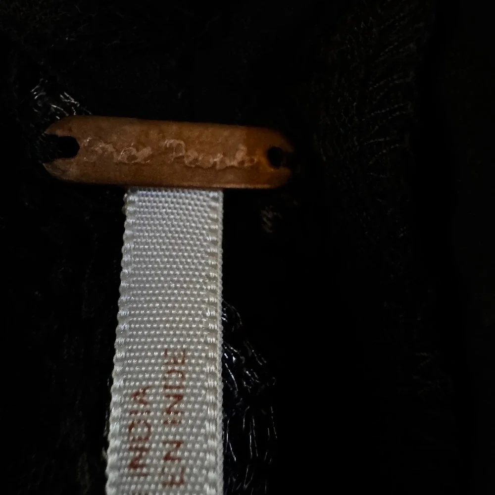 Free People Whimsygoth Mini Dress Women's Small Black Lace Sheer Boho Witchy - Picture 7 of 12